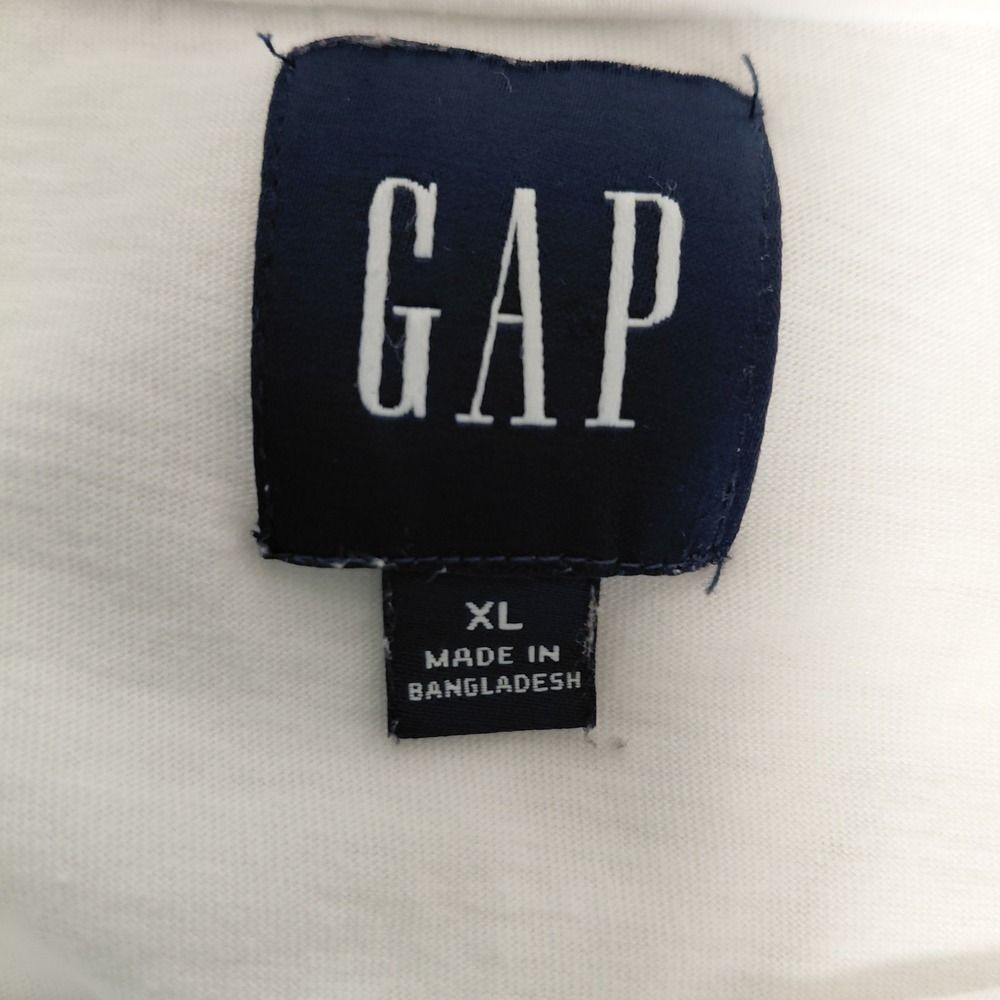 Gap Womens XL White Eyelet Lace Flutter Sleeve Jersey Crew Neck T-Shirt Boho Top - Picture 11 of 13